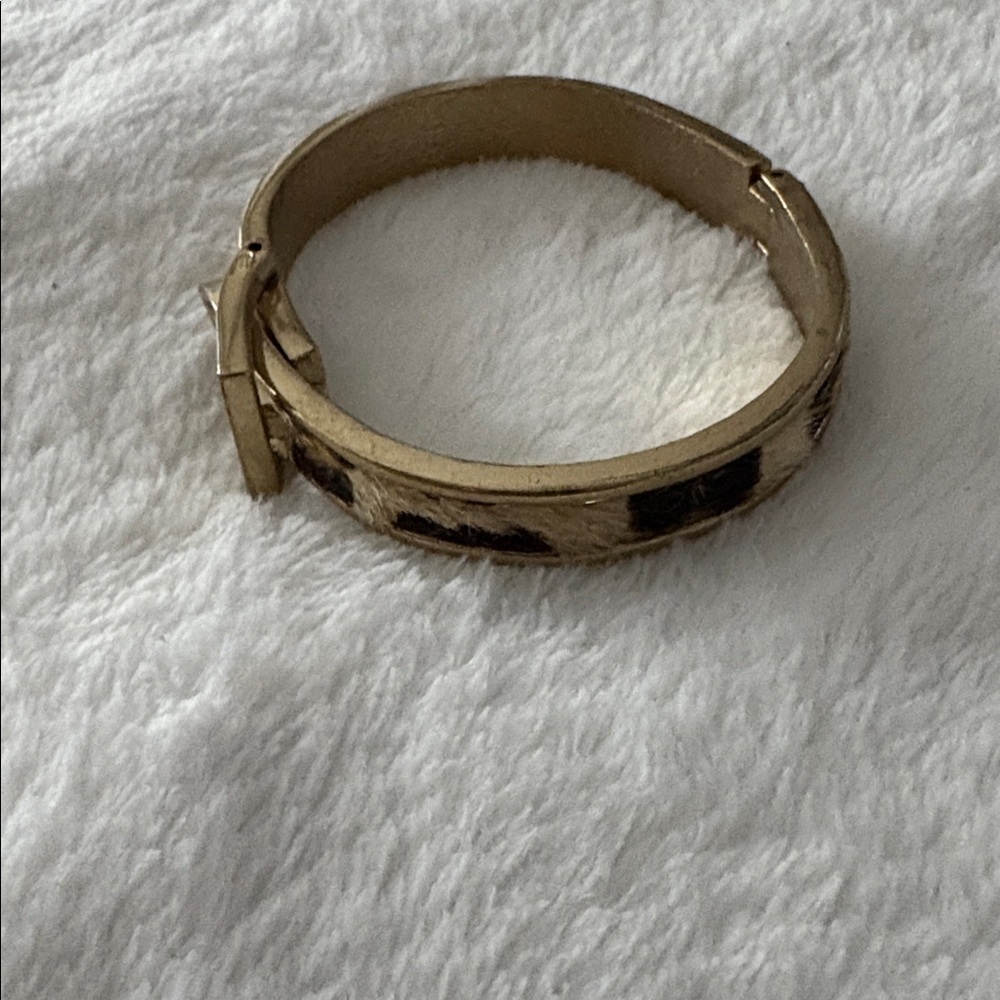 Gold and Brown Animal Print Bracelet